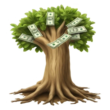 a dried up tree where the root is in the form of money a dried up tree where the root is in the form of money sticker