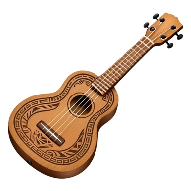 Ukulele with tribal Hawaiian carvings sticker