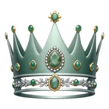 silver feminine crown with moss agate sticker