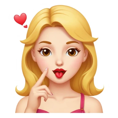 girl winking while blowing a kiss sticker