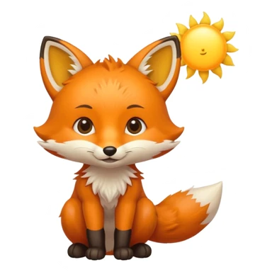 Baby fox carrying a sun in it’s arms ☀️🦊 sticker