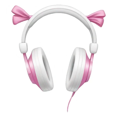 White headphones with pink bows sticker