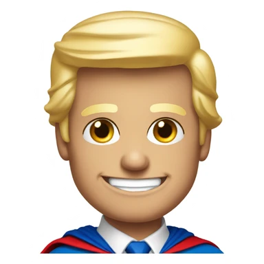 donald trump smiling dressed as superman sticker