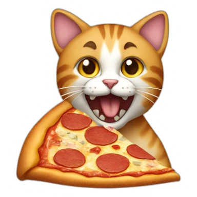 a cat eating pizza sticker