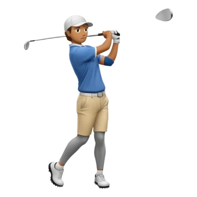 A golfer hitting a slice back view sticker