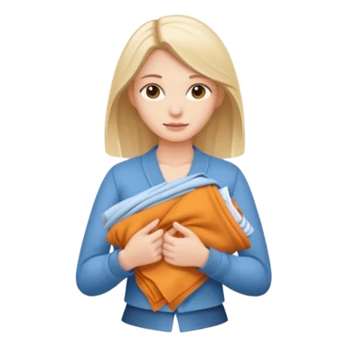 White girl folding clothes sticker