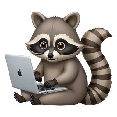 Raccoon on laptop sticker