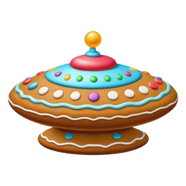 gingerbread in a shape of ufo sticker