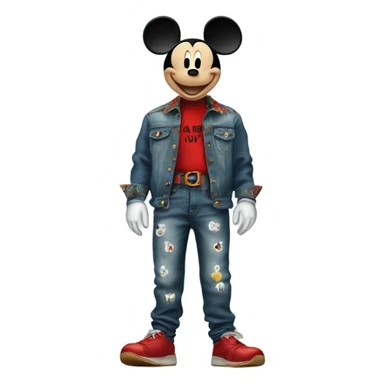 mickey mouse with gucci belt and PSD underwear sagging baggy jeans sticker