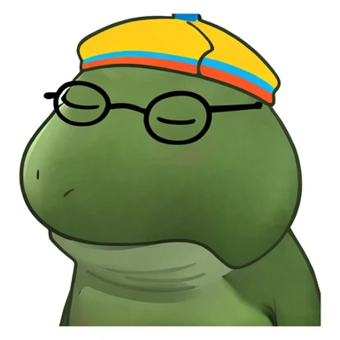 A cartoonish, expressive face with eyes squeezed shut in a tense, slanted shape (one angled up, the other down) and a tight, straight mouth, conveying frustration, discomfort, or embarrassment. sticker