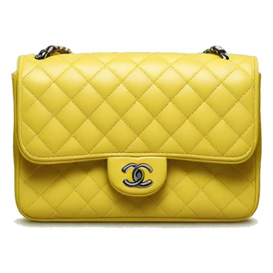 Chanel classic flap bag yellow  sticker