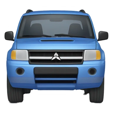 blue, 2 door, 1997 mitsubishi pajero mini, with turbo hood scoop sticker