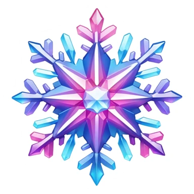 Gradient iridescent Pastel rainbow Pink violet blue crystal star snowflake  sticker