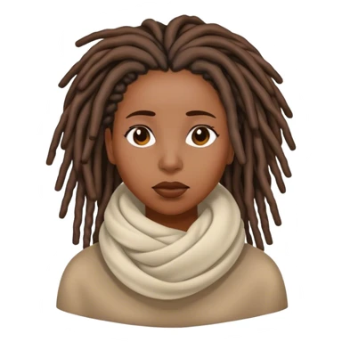 Black woman with locs feeling cold sticker
