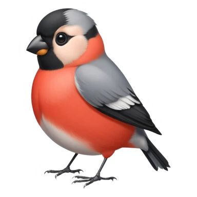 Round and cute bullfinch sticker