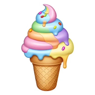 Melted pastel ice cream sticker