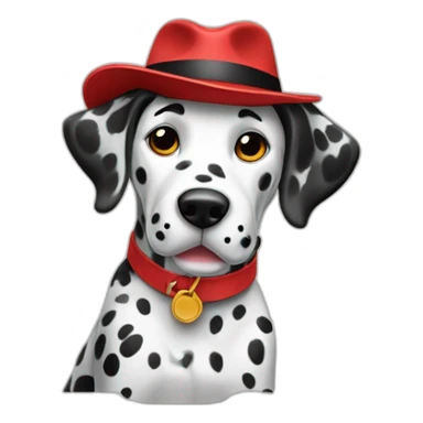 Dalmatian wearing a red fedora sitting athletic sticker