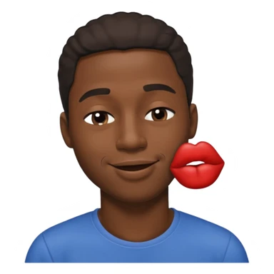 Black man squinting kiss face eyes closed  sticker