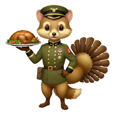  PineMarten in military uniform turkey sticker