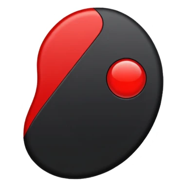 iOS sticker, dark mark, black shape, red dot, minimal sticker