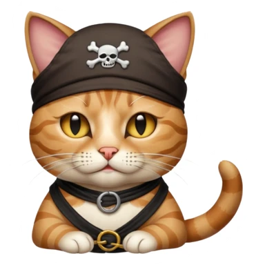pirate cat with one closed eye with eye patch sticker