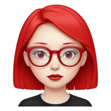 Una niña rara con anteojos rojos extra delgada y fea sticker