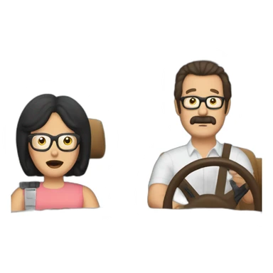 Bob Belcher Driving Dukes Of Hazard Car sticker