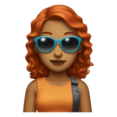 Redhead woman with sunglasses  sticker