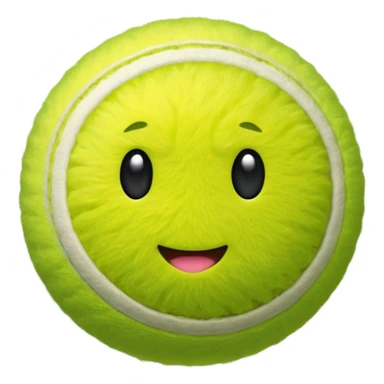 tennis ball bright fuzzy sphere sticker