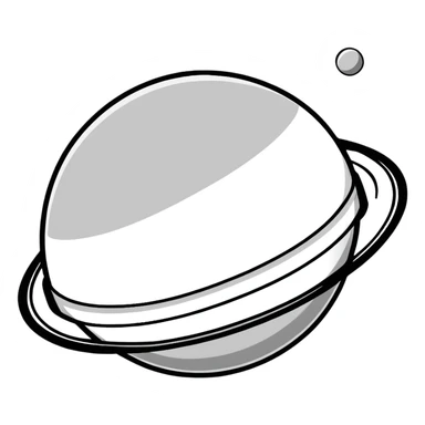 Planet Saturn with rings in monochrome grey colors sticker