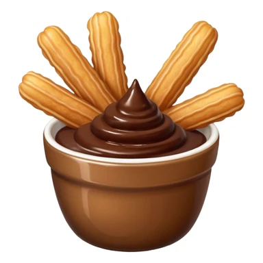 mini churros with chocolate and matching topping in a bowl sticker