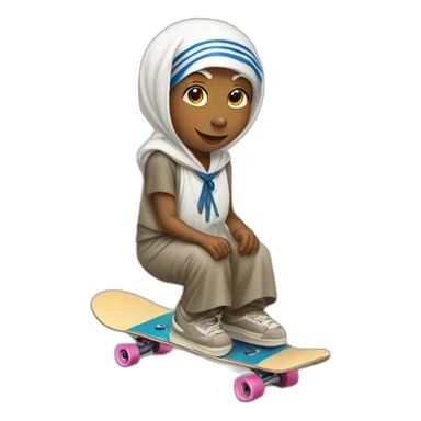 Mother Theresa skateboarder sticker