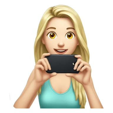 casual girl momento mirror with phone 16 sticker