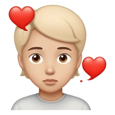 Thoughtful, with heart filled thought bubbles sticker