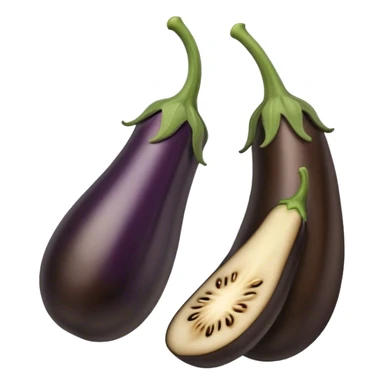 A black brown vieny eggplant sticker