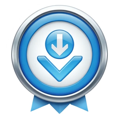 Creates a high-resolution image of the blue Meta (Facebook and Instagram) certification badge, with a white checkmark inside a blue circle, on a transparent background. The style should be simple sticker