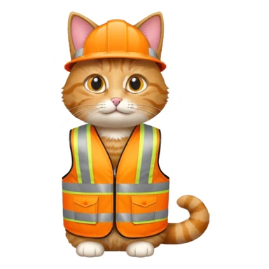 tabby cat in hi-vis clothing sticker