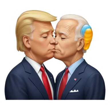 donald trump and biden kissing  sticker