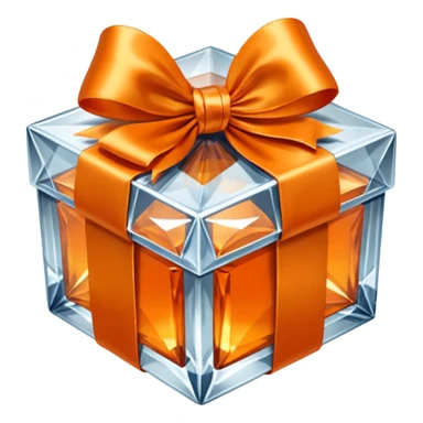 crystal gift box with orange ribbon sticker