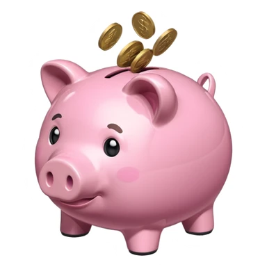 Isometric piggy bank with cash sticker