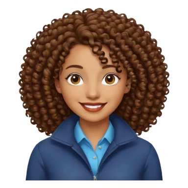 mixed race woman curl hair sticker