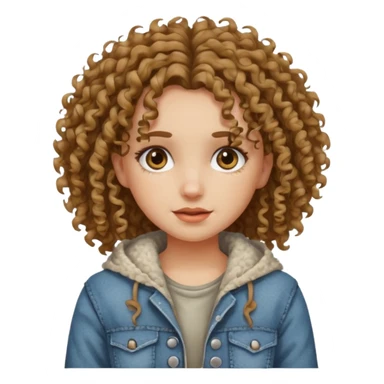 ios 18 emoji pretty girl with curly hair and poor clothes sticker