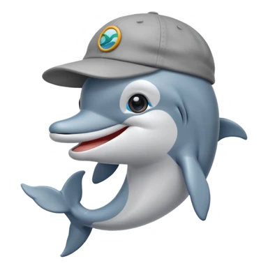 Dolphin emoji combination with a cap sticker