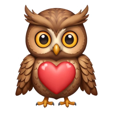 Owl holding hearts sticker