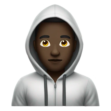 Hacker  with dark skin and apple laptop conding along with hoodie sticker