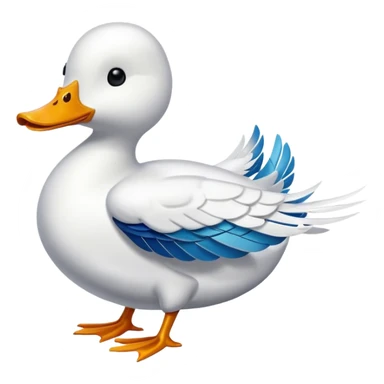 A white duck fused with an airplane  sticker
