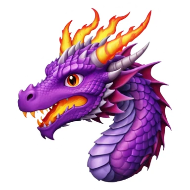 purple dragon breathing fire sticker