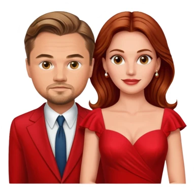 leonardo di caprio and Julia Roberts in a red dress sticker