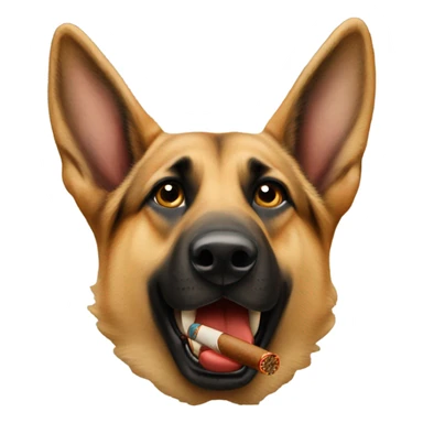 German shepherd smoking a cigar  sticker