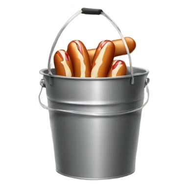 Bucket with hotdogs in it sticker